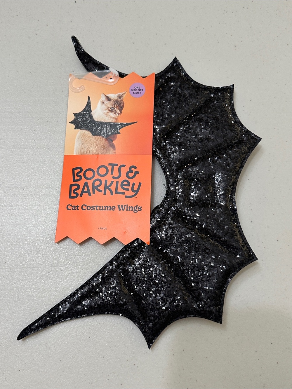 Boots & Barkley Black Glitter Cat Bat Wings